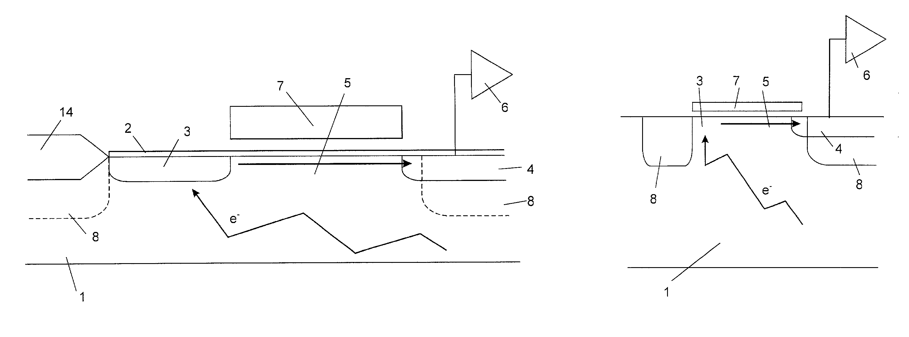 Pixel structure with improved charge transfer