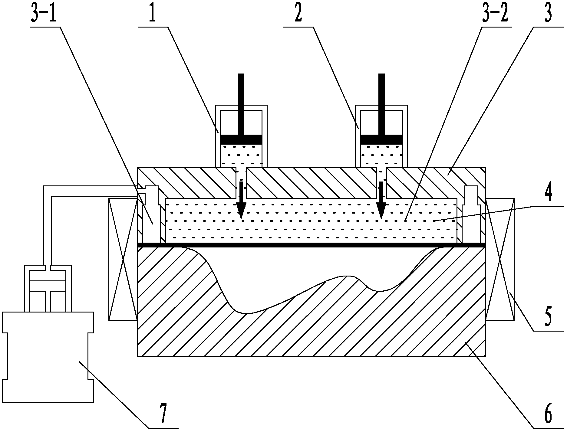 Magnetorheological fluid flexible die forming device and magnetorheological fluid flexible die forming method for plates