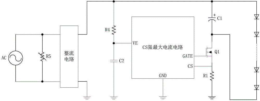 Power regulation circuit for linear LED (light-emitting diode) drive power supply