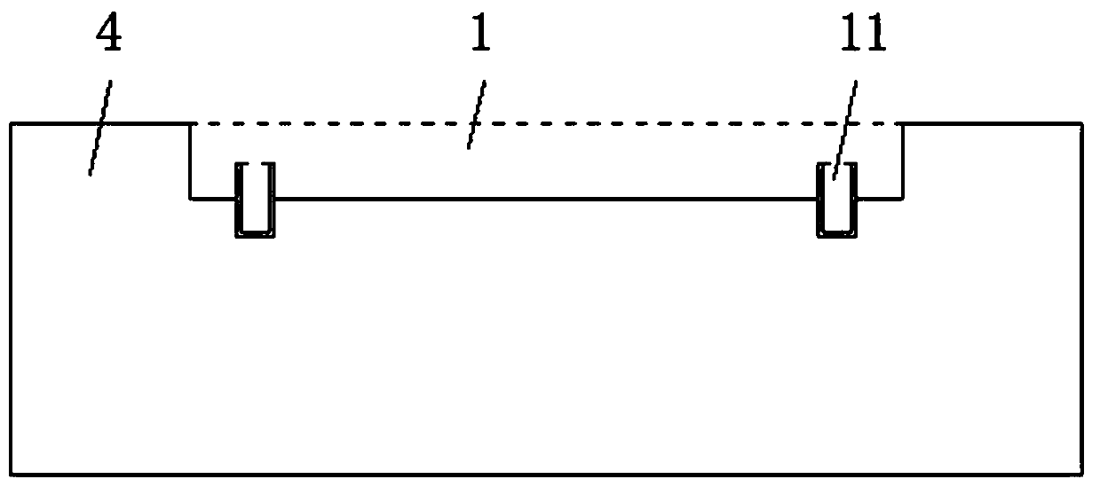 Prefabricated base of road or ridge temporary retaining wall