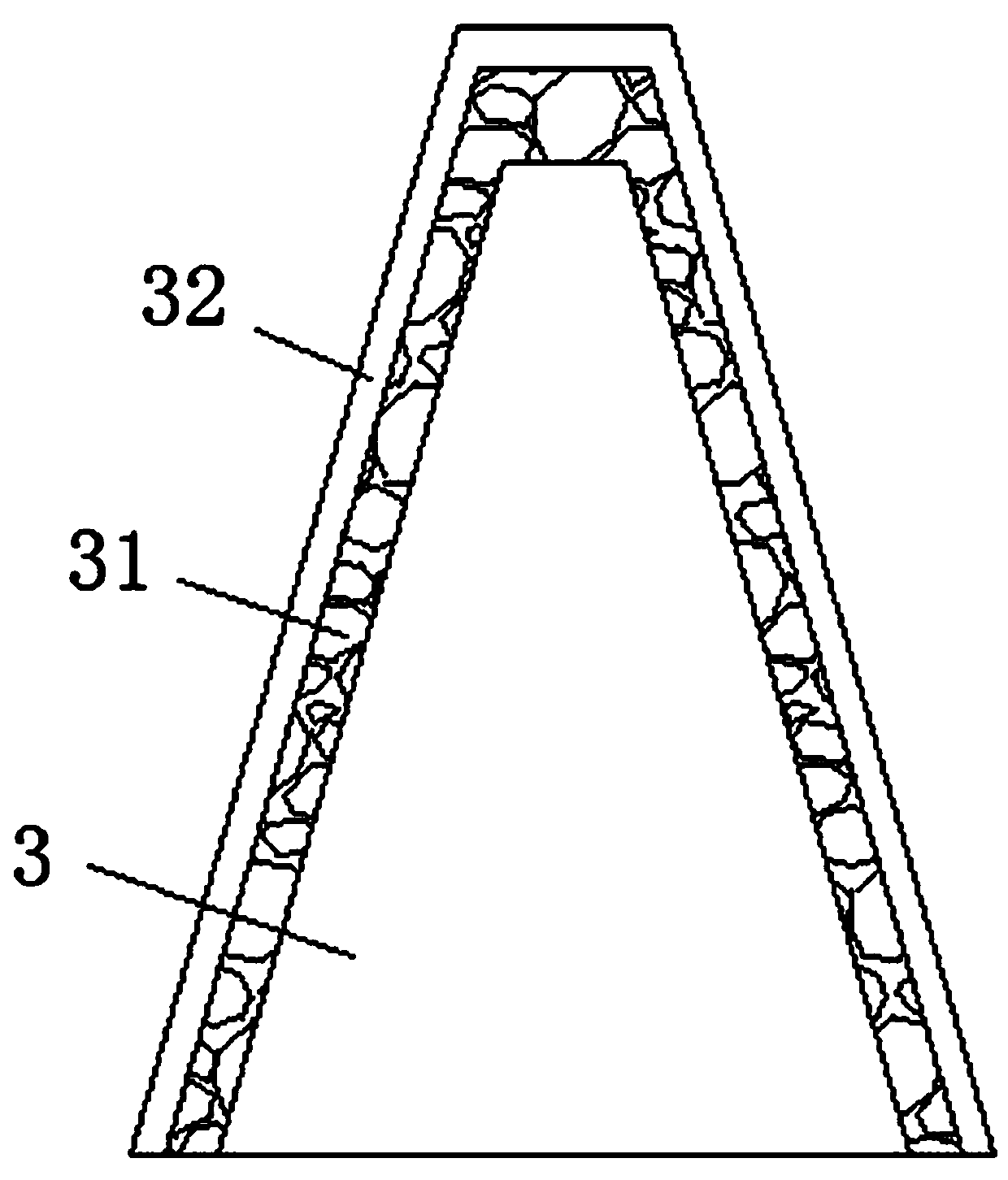 Prefabricated base of road or ridge temporary retaining wall