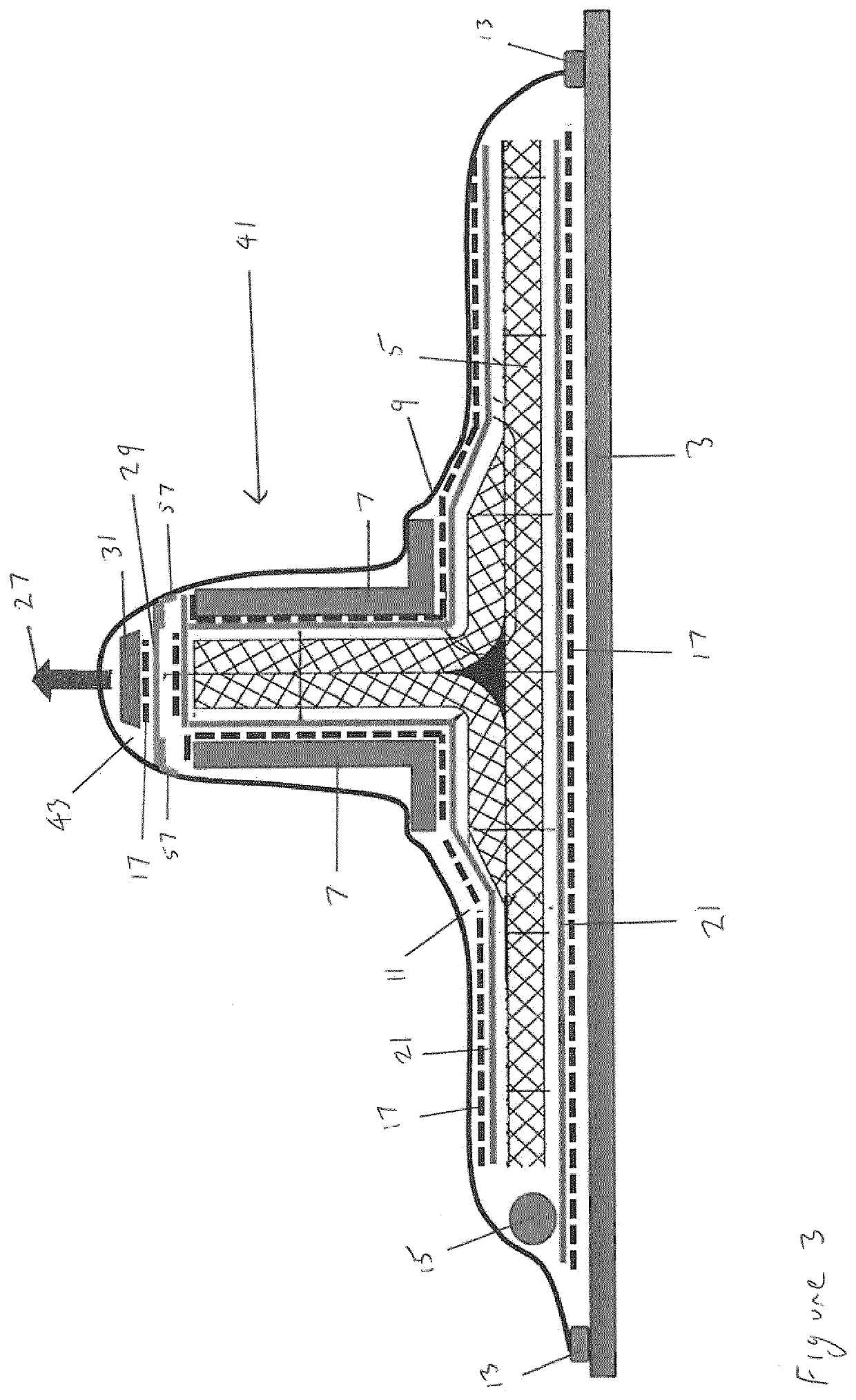 Device for manufacturing a composite part