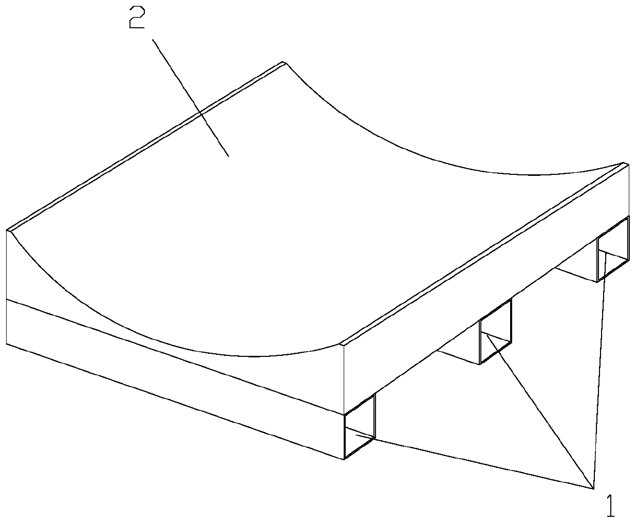 Buffering tray for solvent-free paper-plastic lamination or cigarette packet transferring technology and operation method