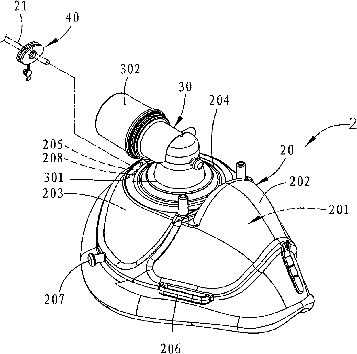 Respiratory mask and guide connecting member thereof