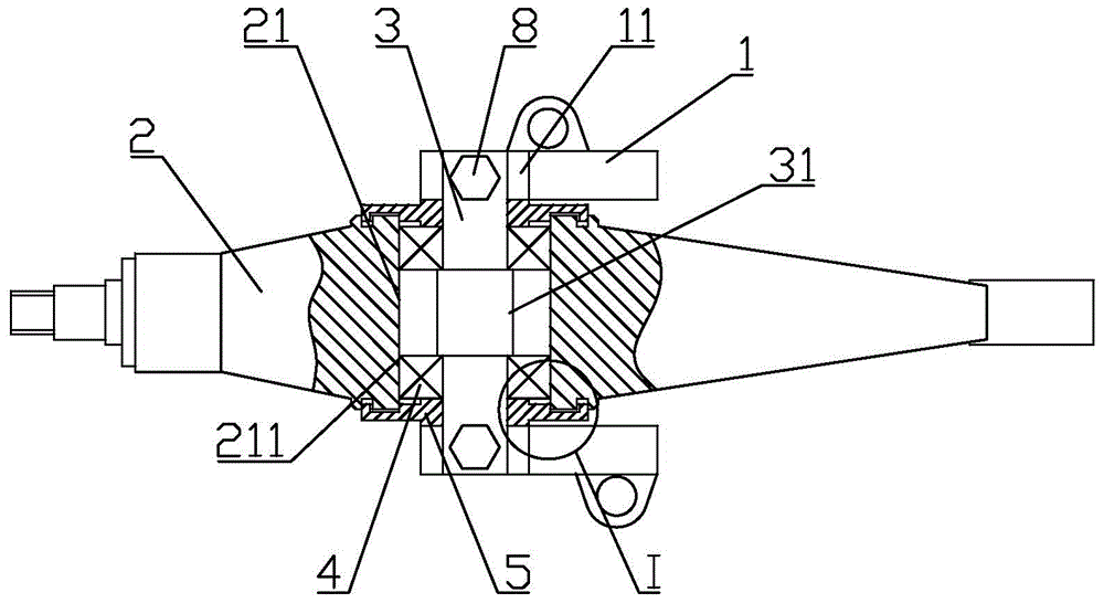 Dustproof device of swinging rod of plastic circular weaving machine