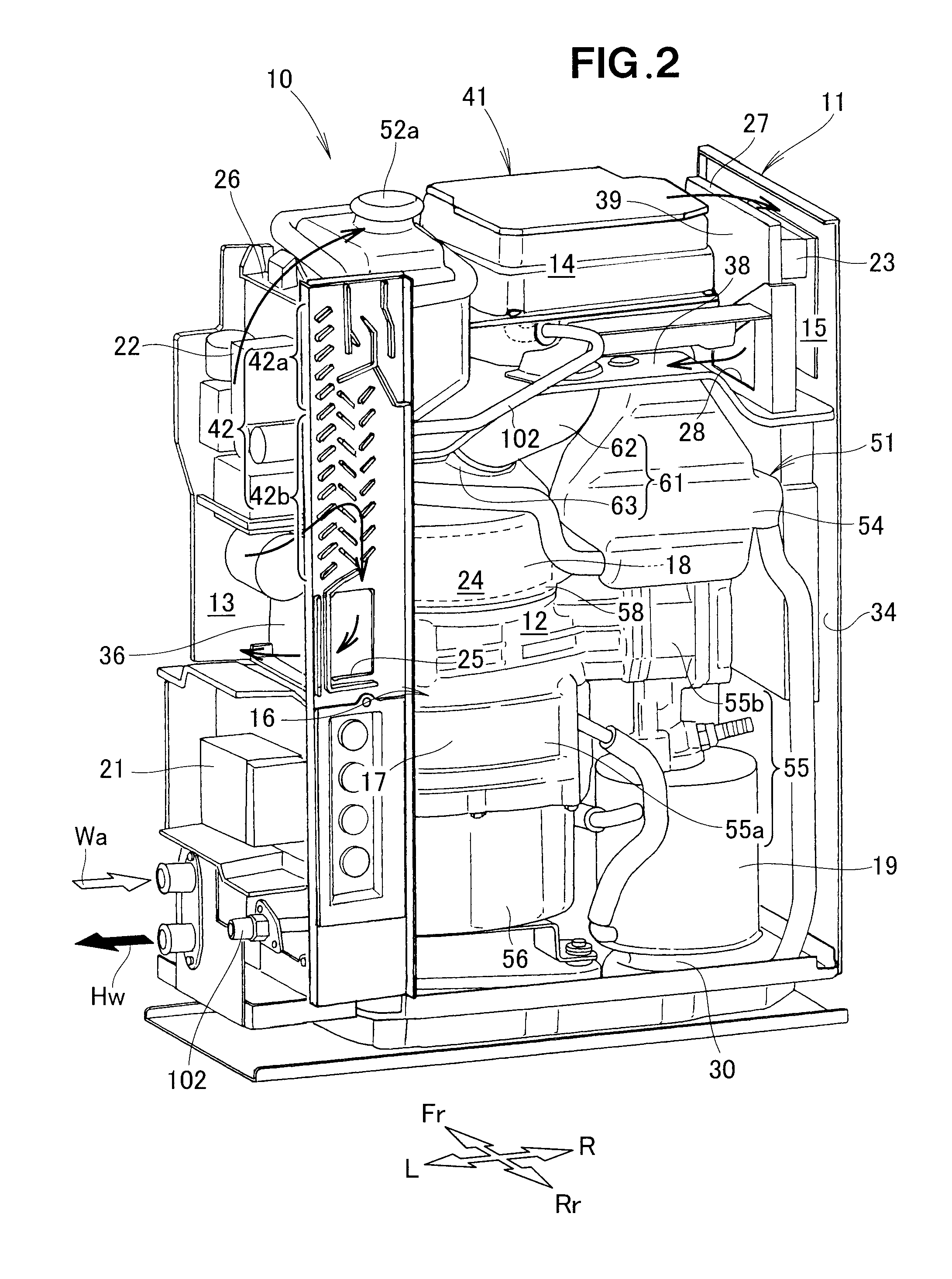 Cogeneration apparatus case venting system