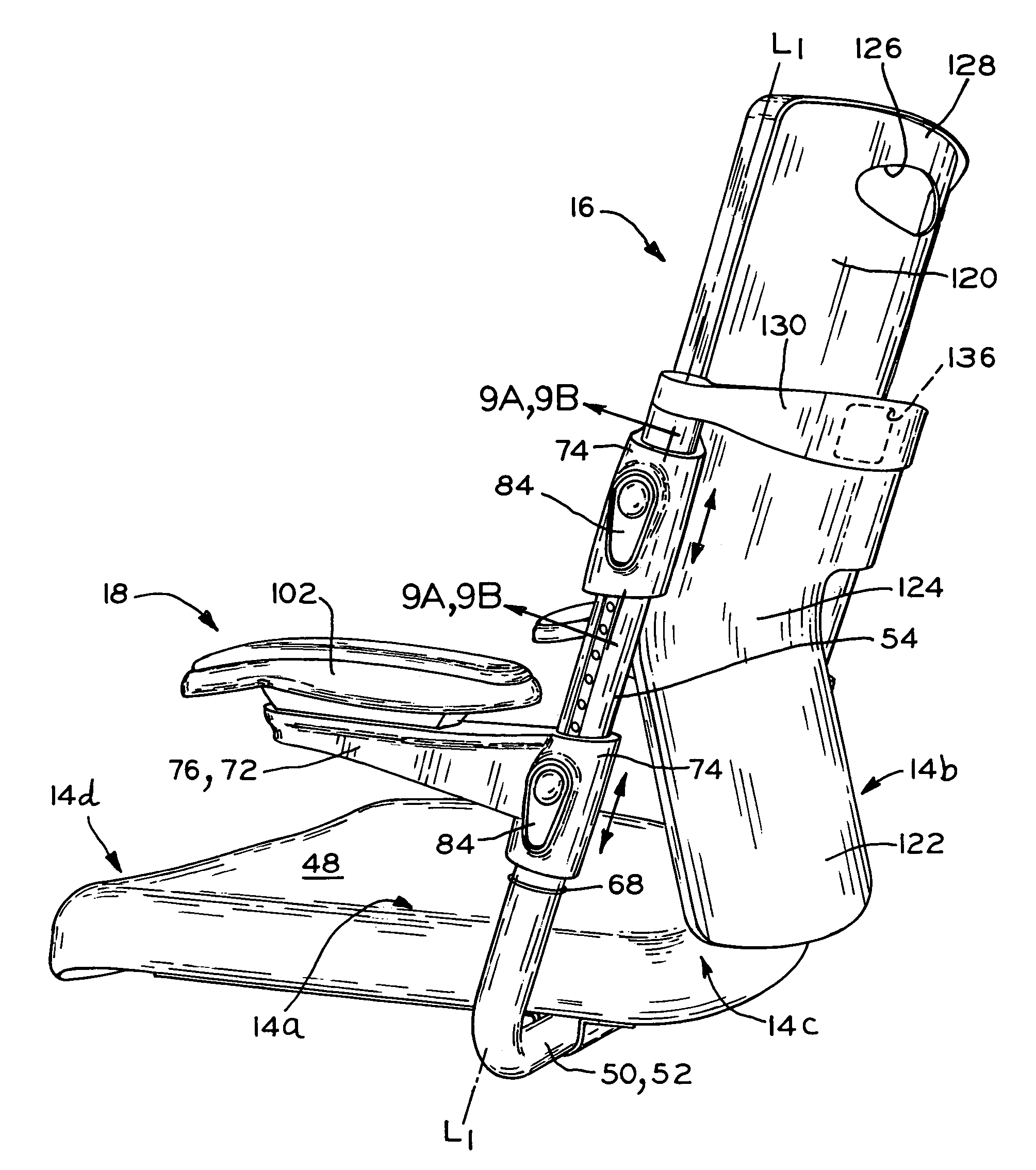 Chair with adjustable armrests and backrest