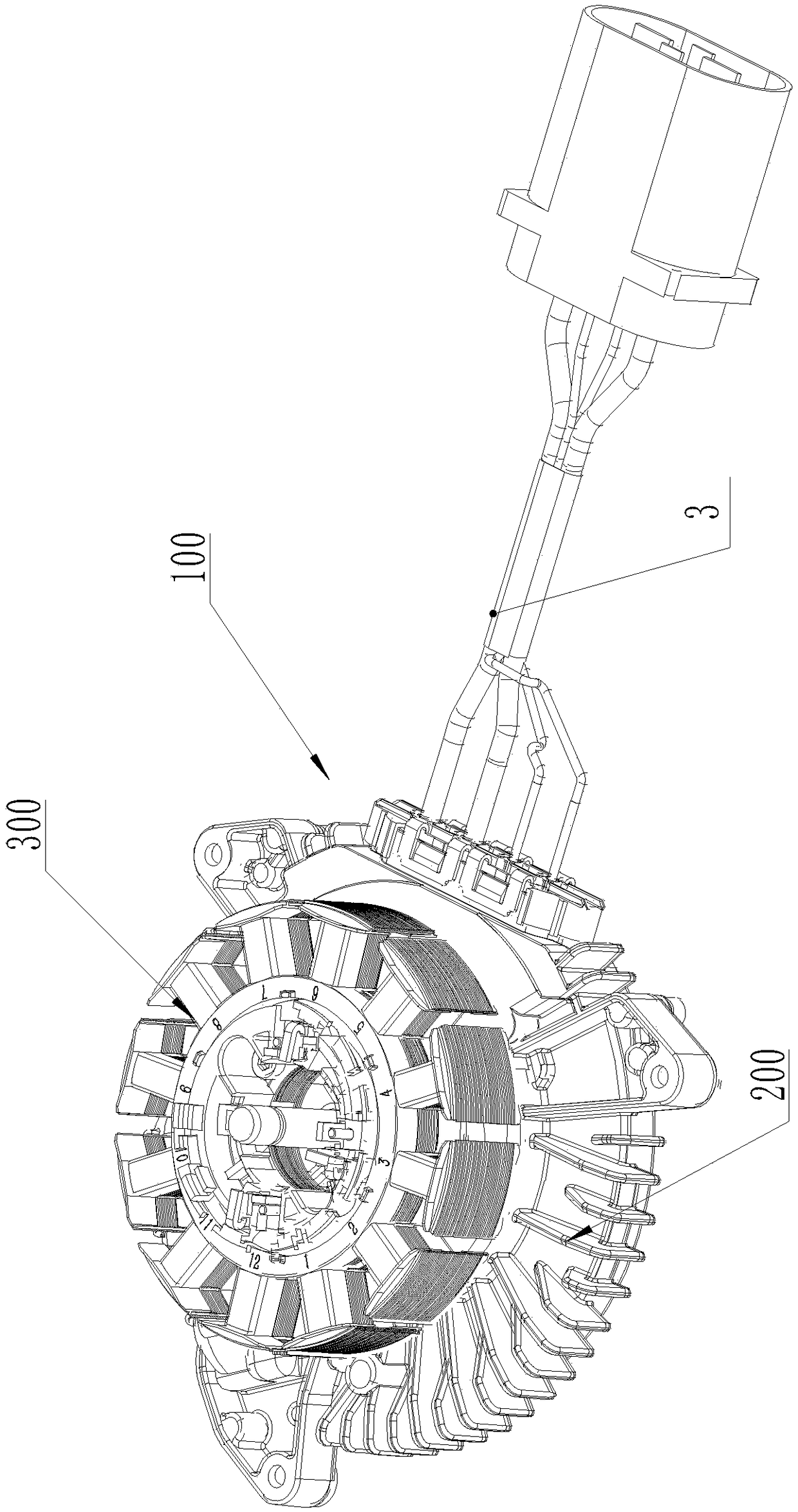 Driving motor for automobile cooling fan