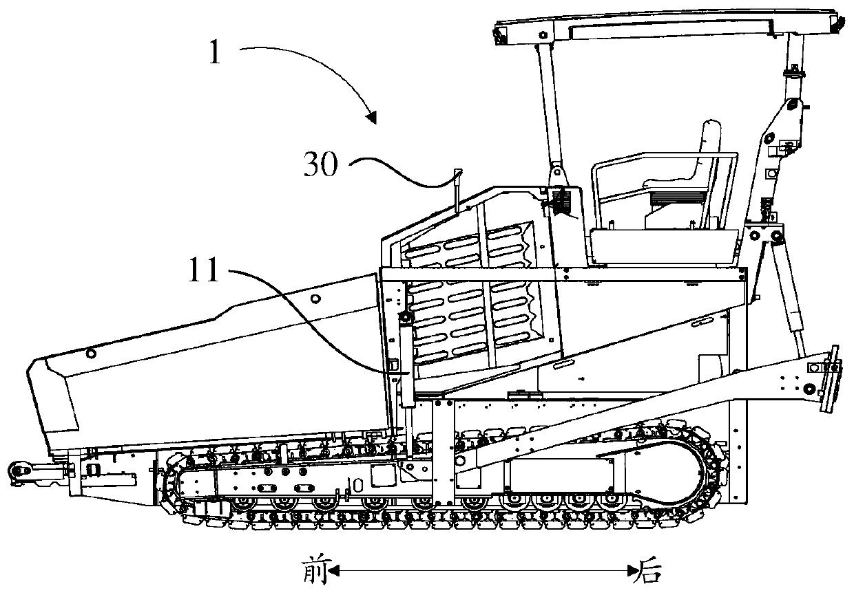 Paving machine leveling display system, paving machine and control method