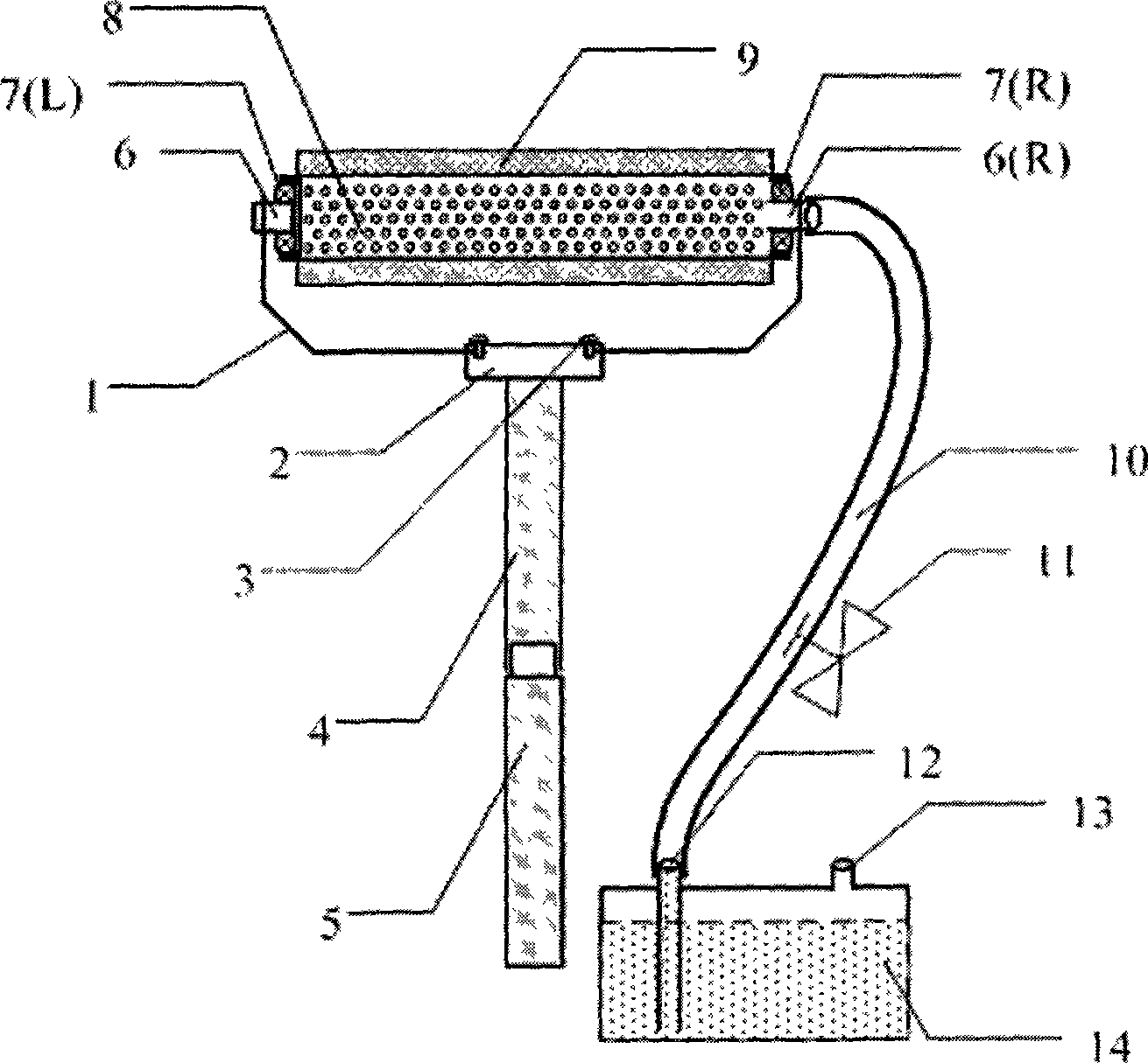 Pneumatic material feeding roller brush