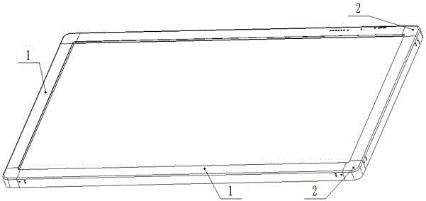 The fixed connection structure of the front frame of the smart touch all-in-one machine