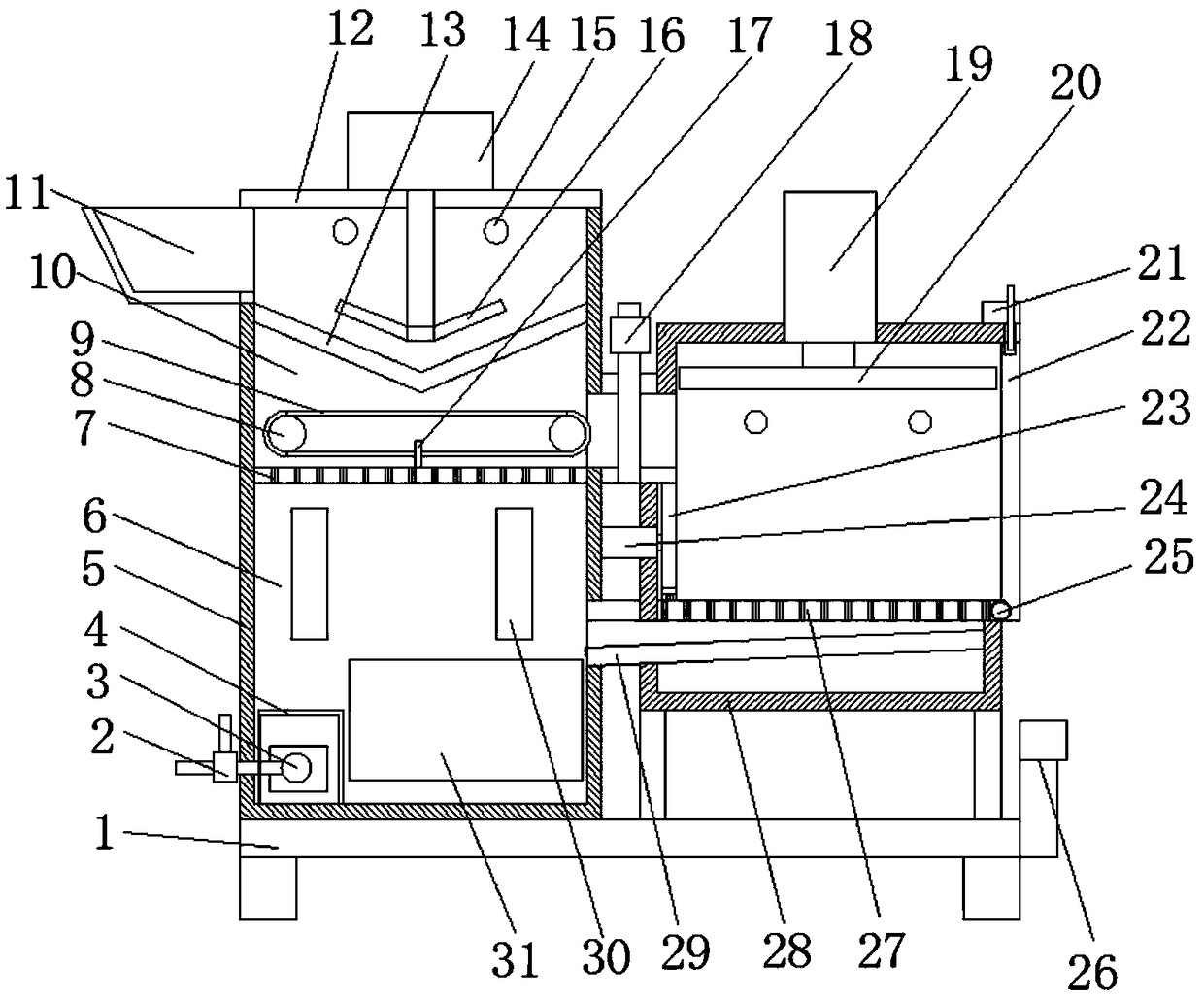 Waste recovery device facilitating unloading for processing of agricultural and sideline products