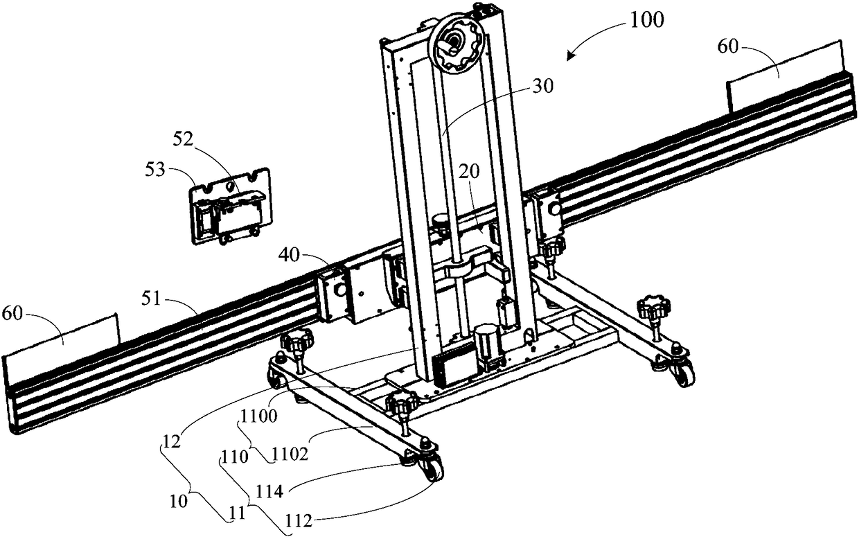 Clamping device and vehicle calibrating equipment