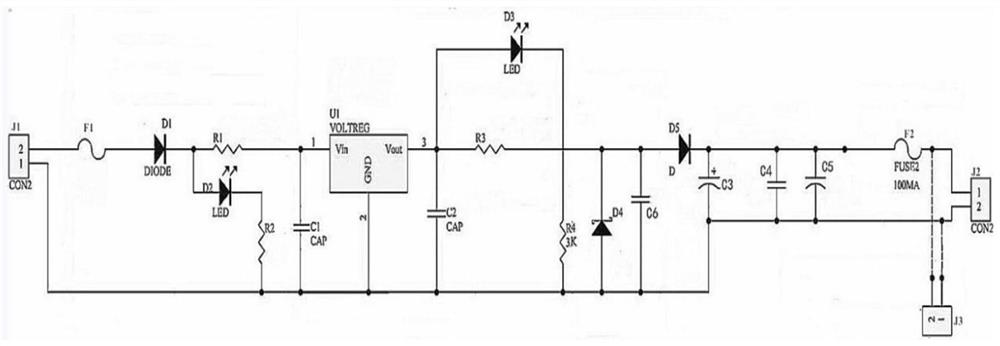 Access control system power-off protection circuit and system thereof