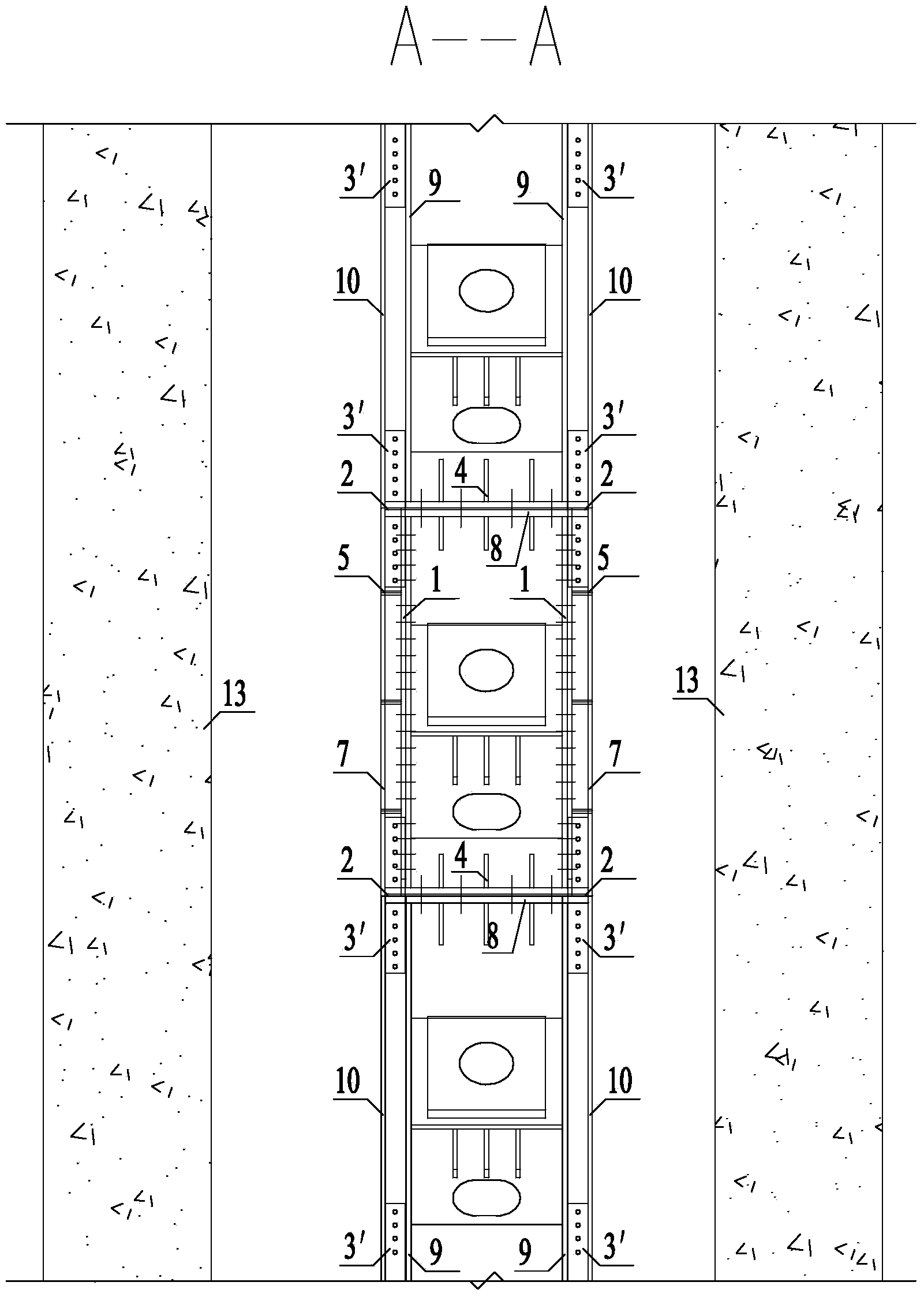 Anchor device of first sliding and then fixing type combined steel anchor boxes of cable stayed bridge and construction method thereof