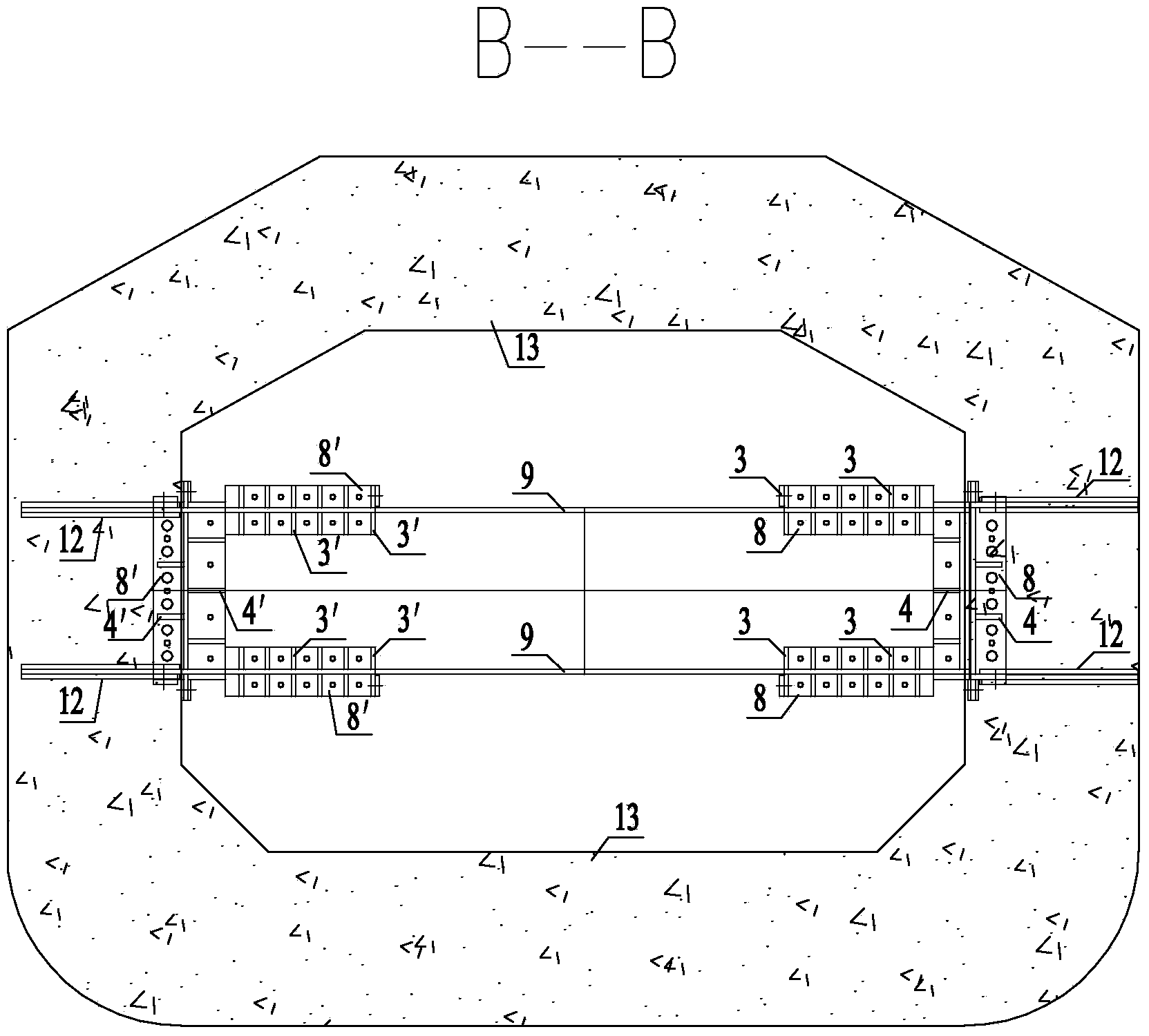 Anchor device of first sliding and then fixing type combined steel anchor boxes of cable stayed bridge and construction method thereof