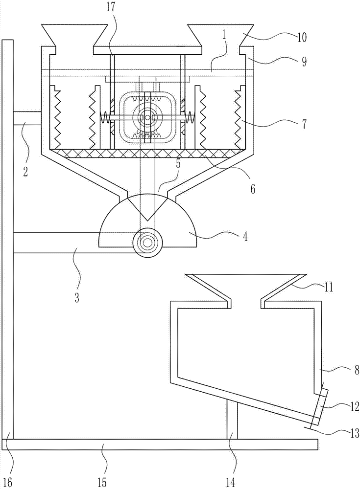 Efficient shell crushing device for electronic technology