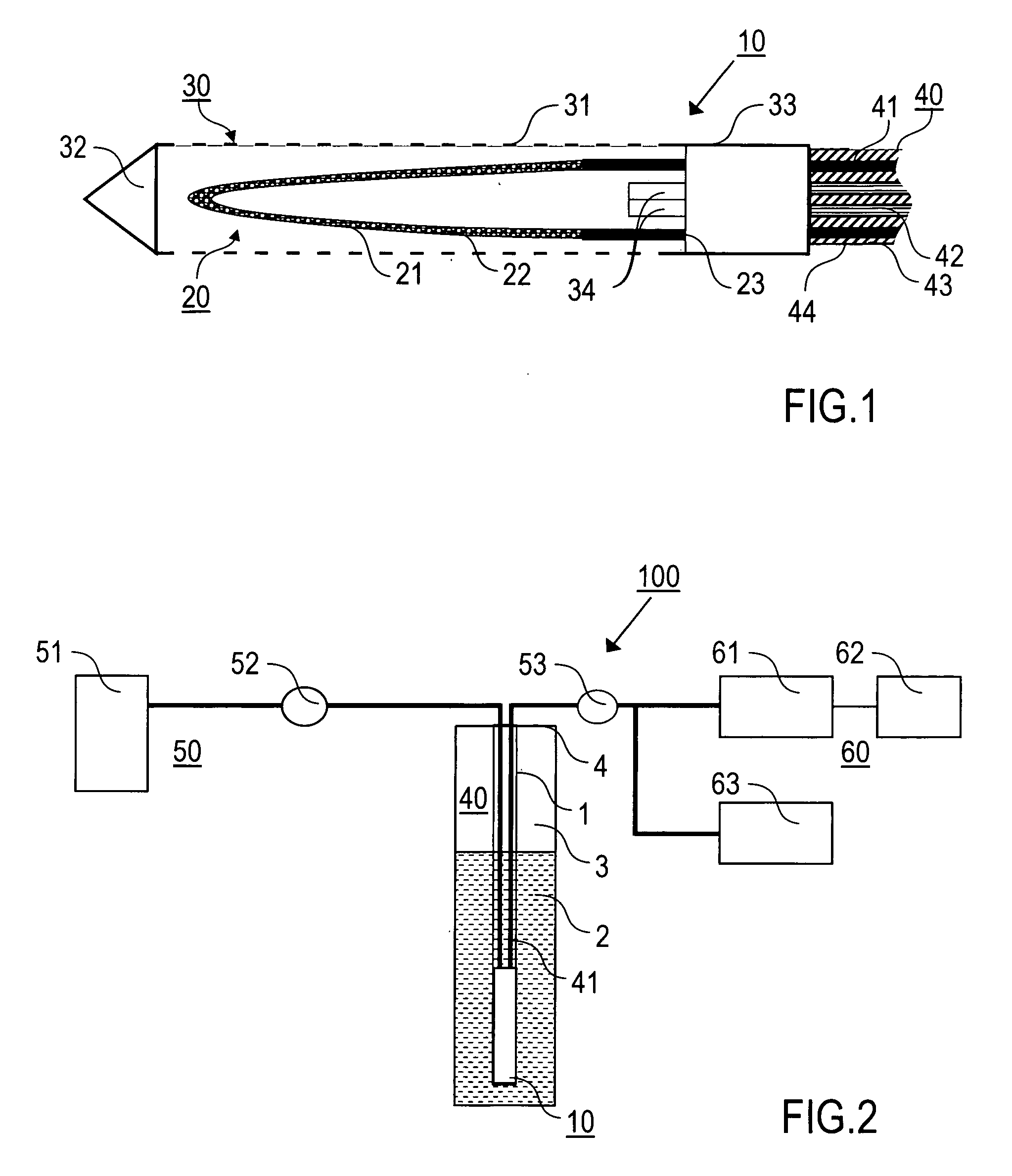 Gas membrane sampling device and gas sensor device for geolgical investigations