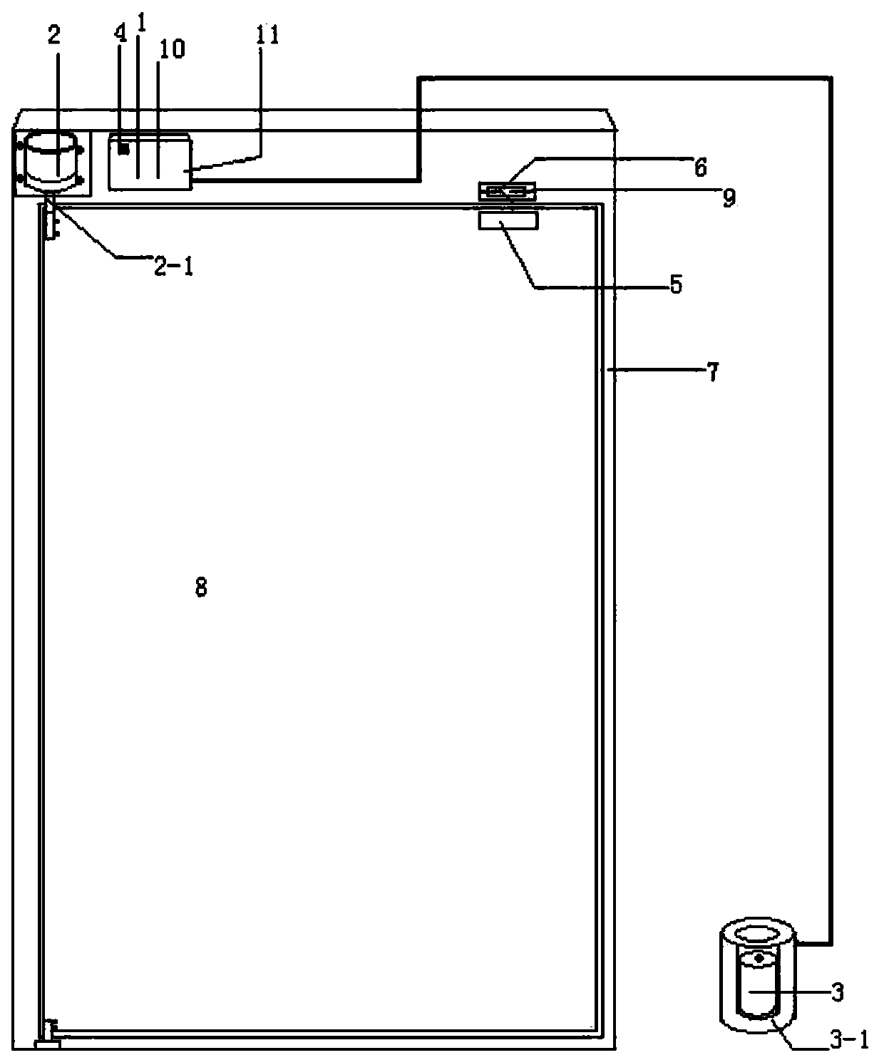 Public toilet partition door control device