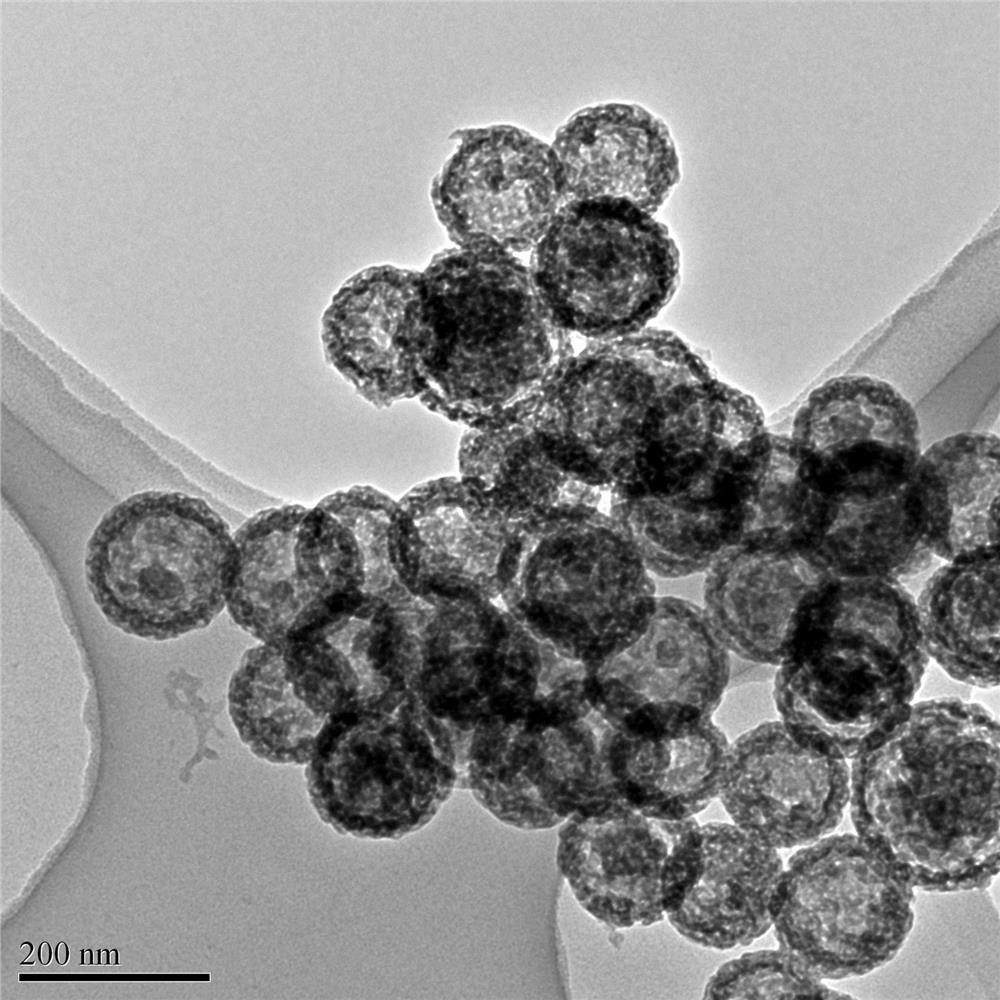 Method for preparing hollow mesoporous silica nanosphere loaded propranolol hydrochloride composite system