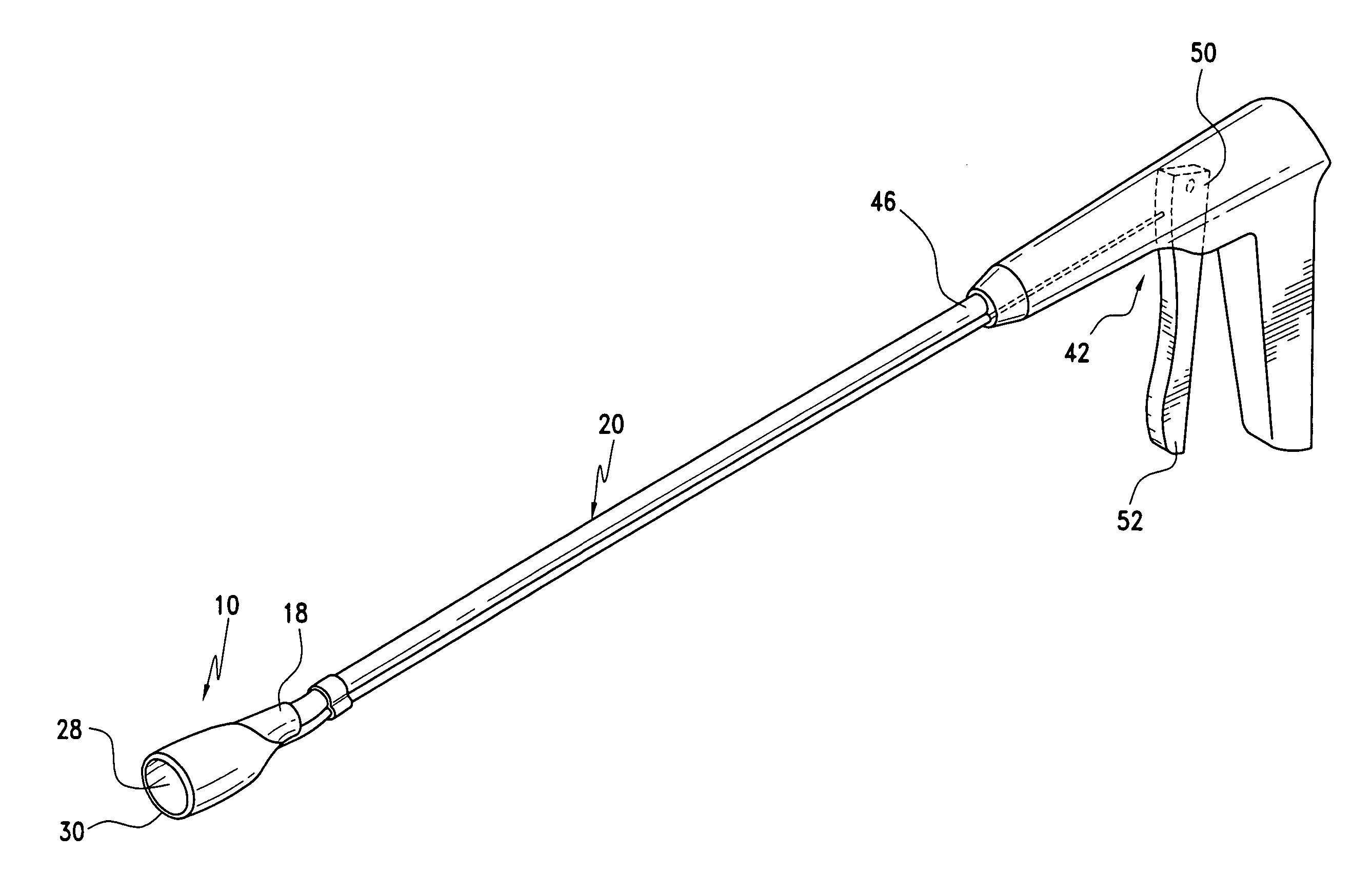 Method and apparatus for endoscopically performing gastric reduction surgery in a single pass