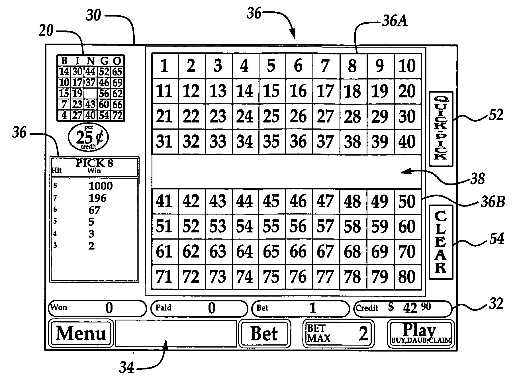 System and method for simulating the outcome of an electronic game as a keno game