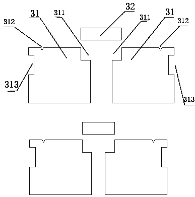 A clamp block adjustable double-layer fabric cutting device