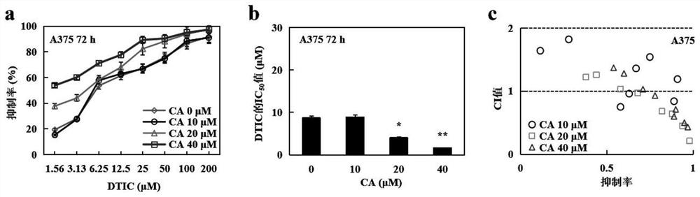 A pharmaceutical composition with synergistic anti-melanoma effect and application thereof