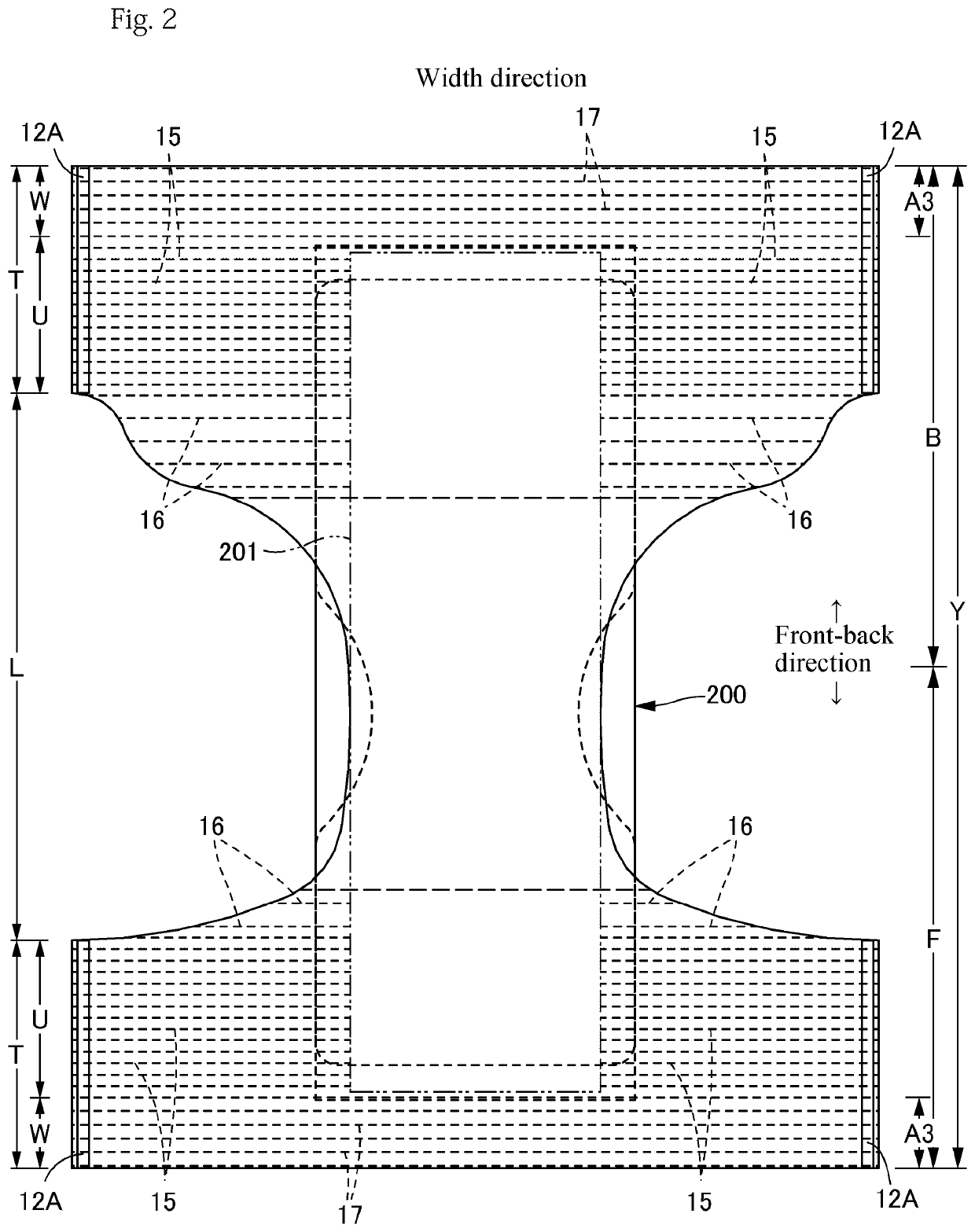 Stretchable structure of absorbent article and manufacturing method of the same