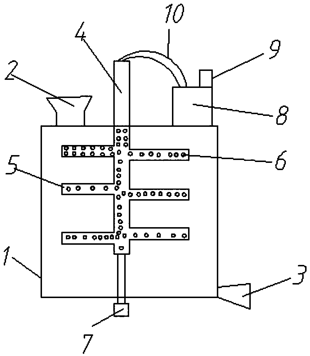 Stirring device capable of being uniformly injected with water