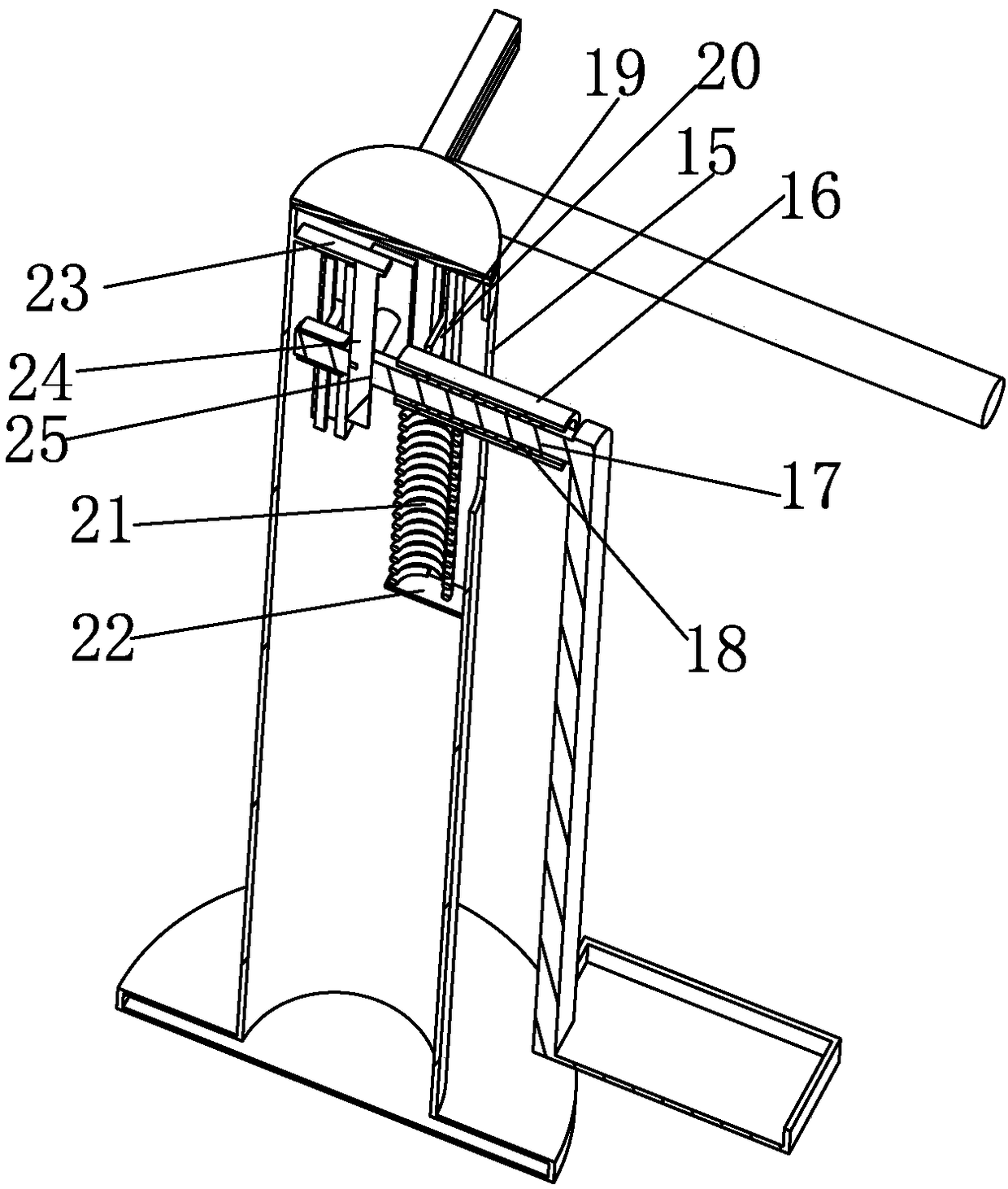 Swinging board with double-safety device