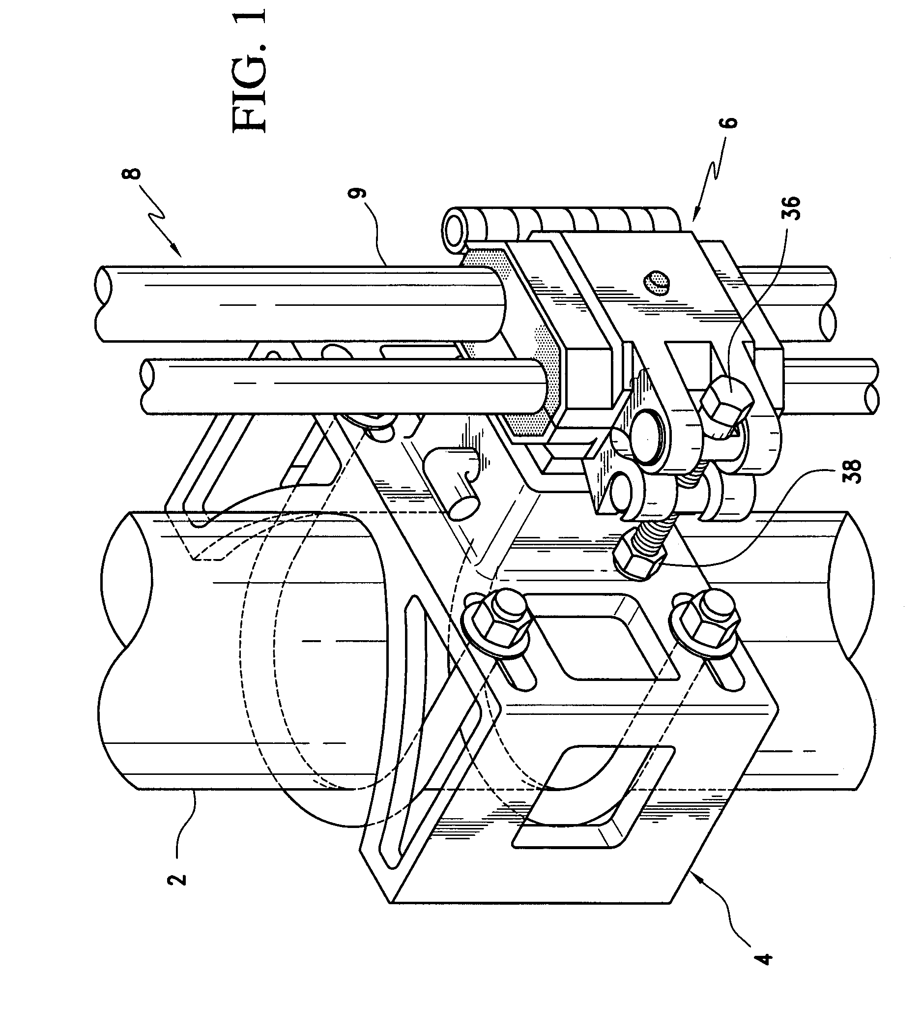 Lined clamp for hoses and control lines