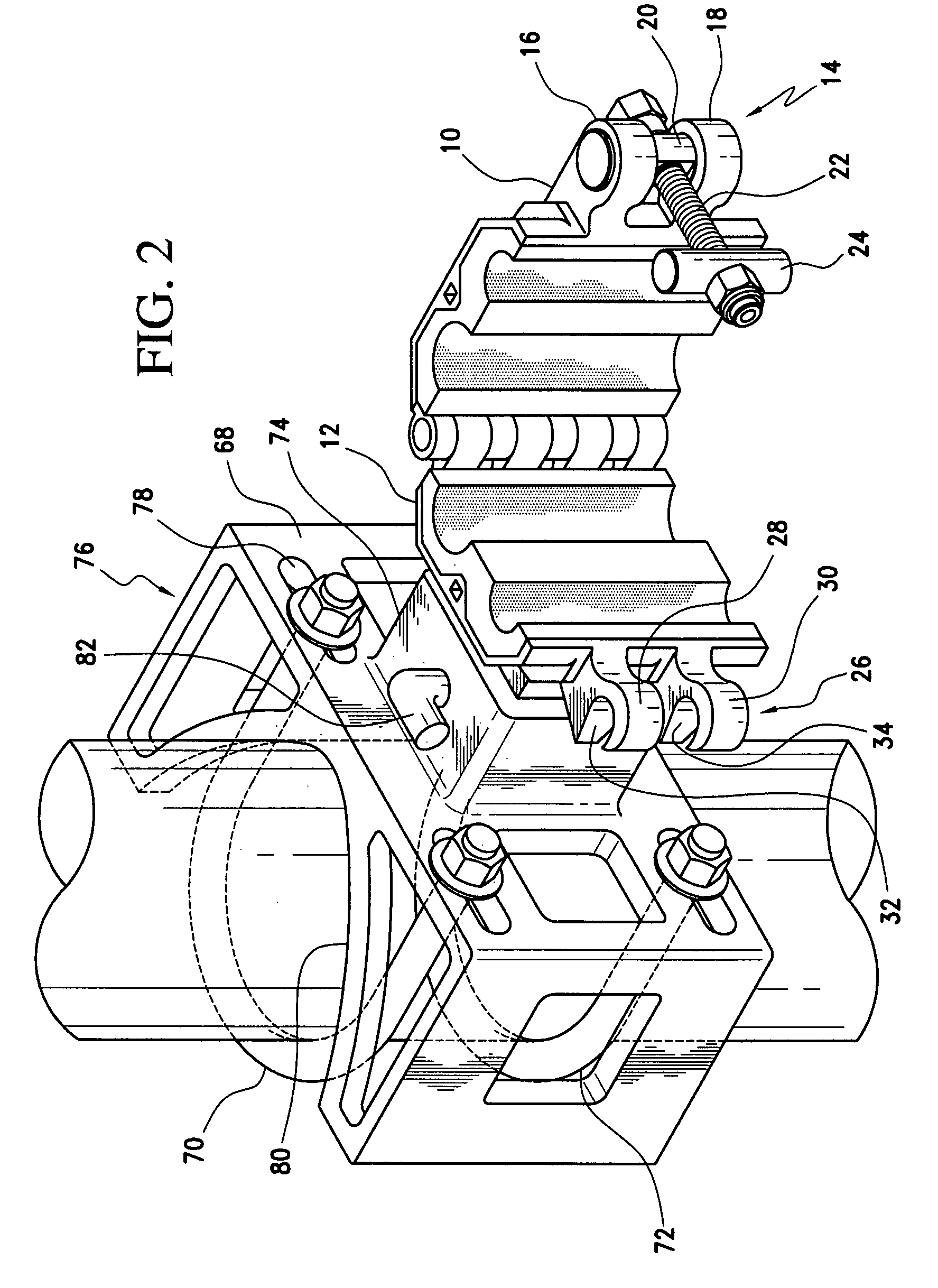 Lined clamp for hoses and control lines