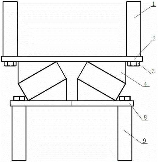 One-way sliding type vibration and noise reduction rubber bearing for rail transit bridge