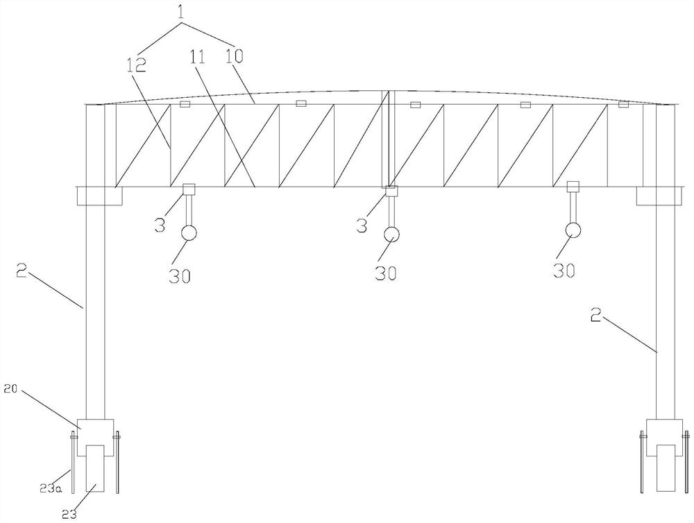 Truss translation device and truss mounting method