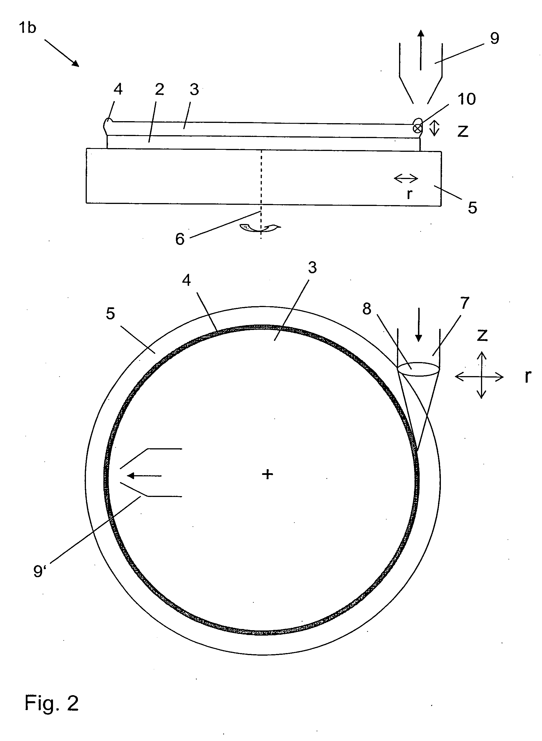 Method and apparatus for removing an edge region of a layer applied to a substrate and for coating a substrate and a substrate