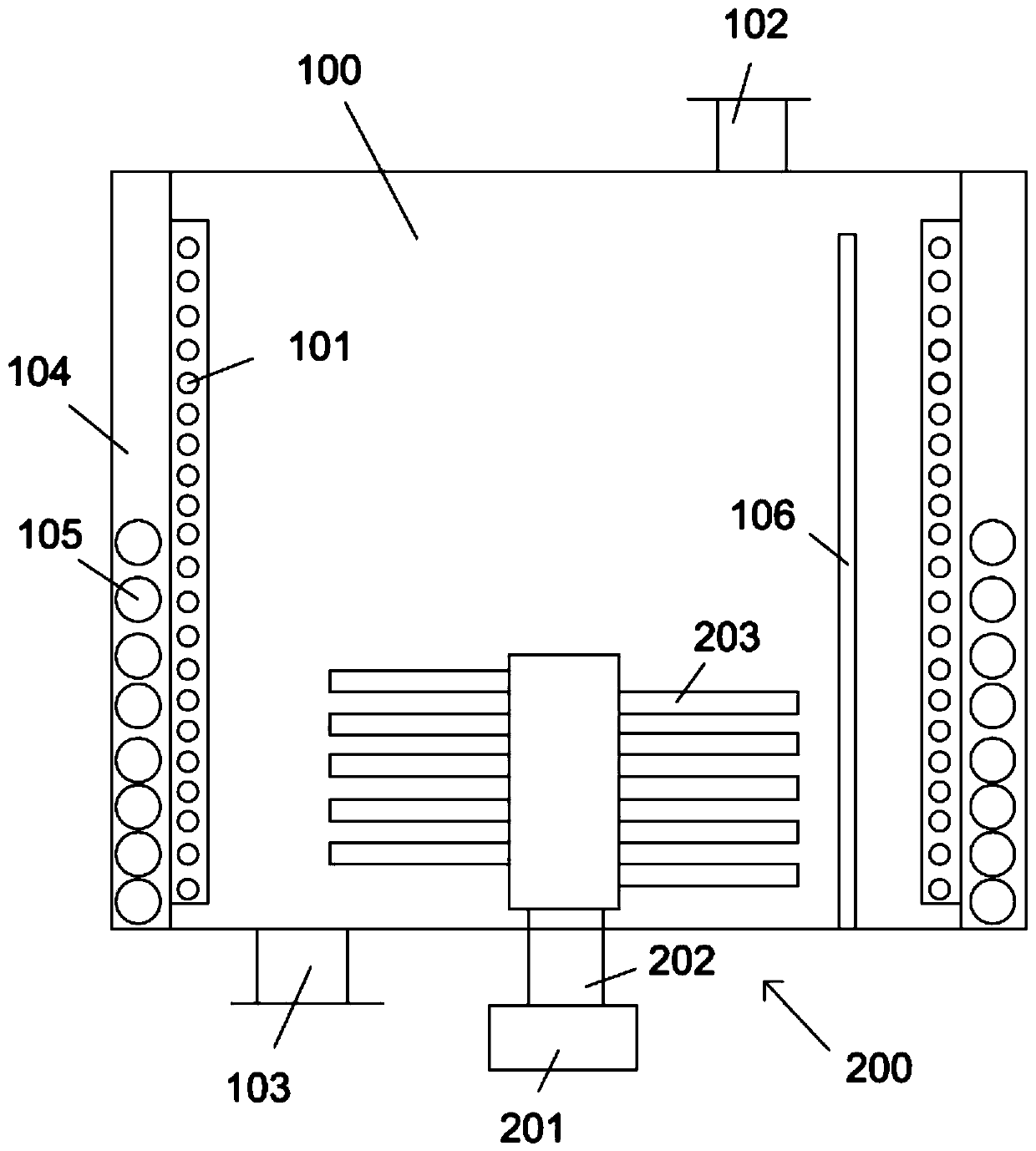 Efficient iron-containing waste acid treatment structure