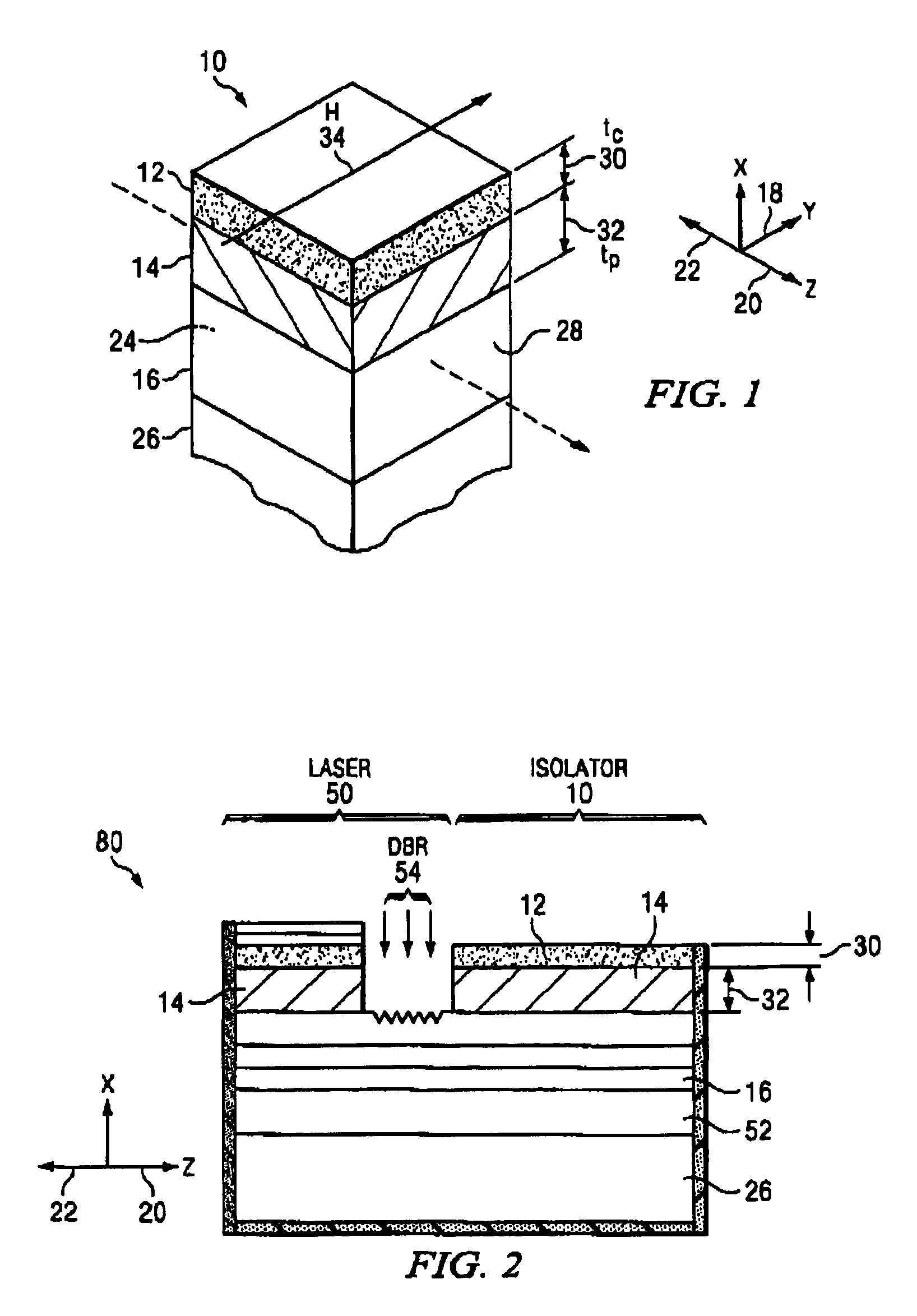 Ferromagnetic-semiconductor composite isolator and method