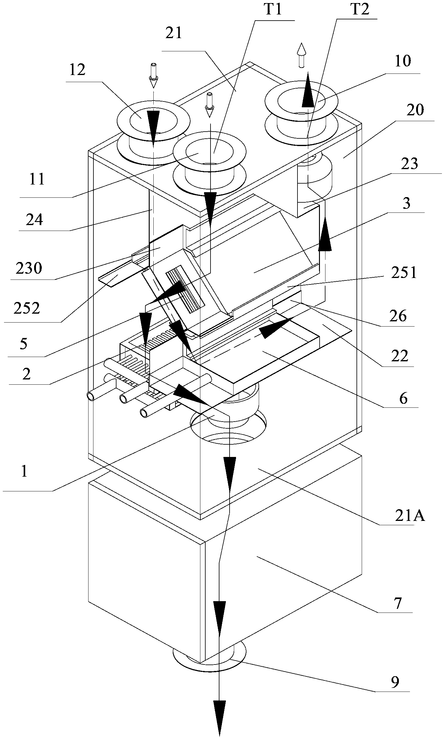 Vertical heat exchange type ventilator