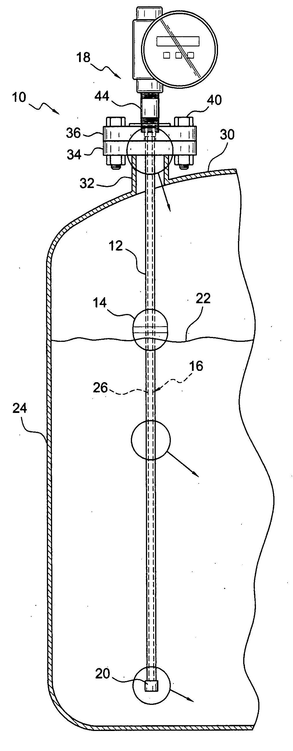 Electronic level gage assembly