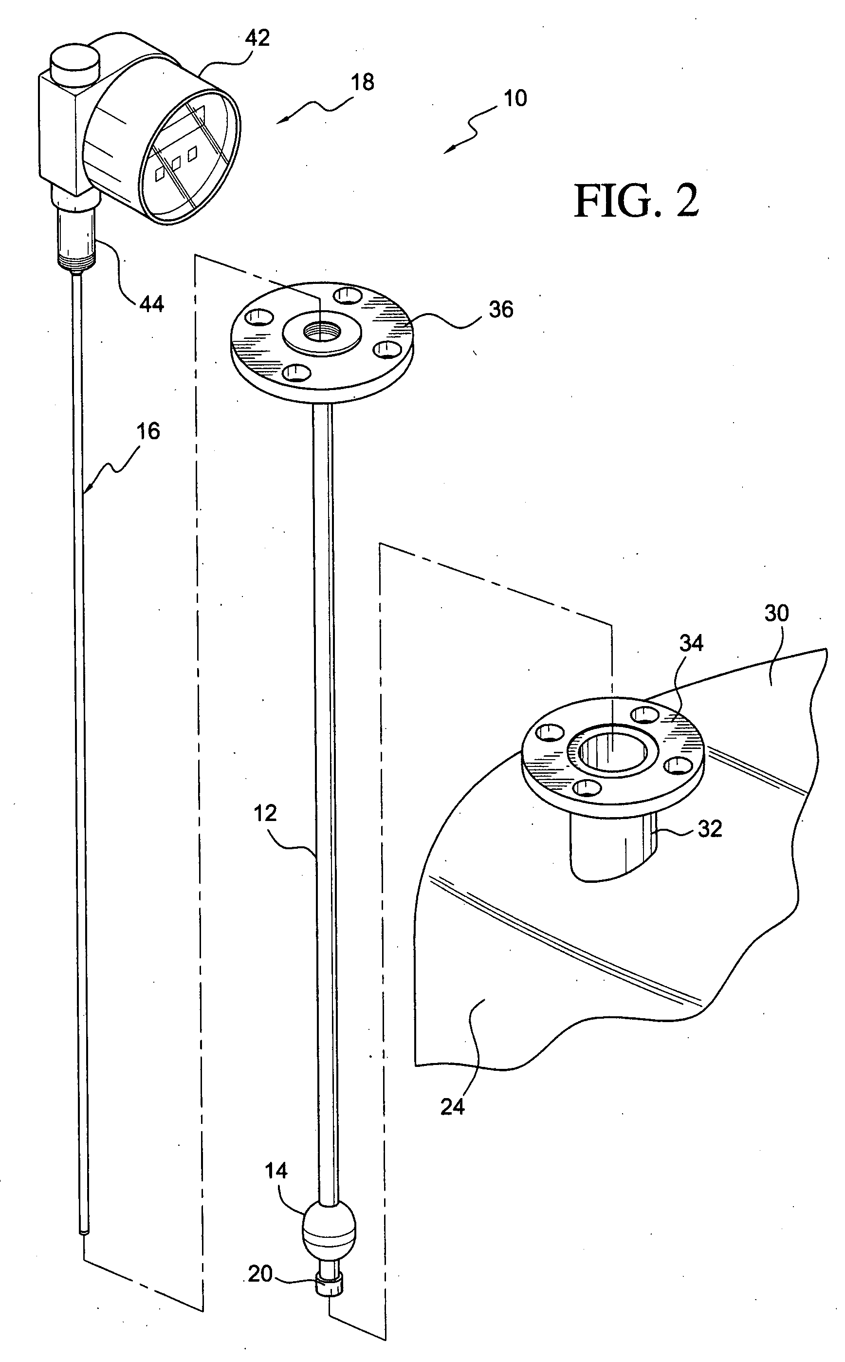 Electronic level gage assembly