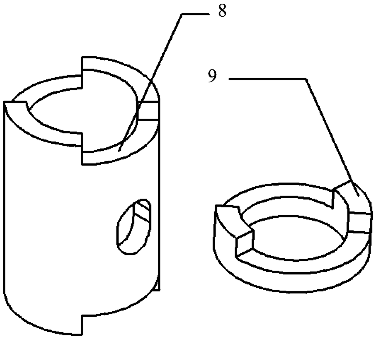 A cement-soil mixing pile device that can convert up and down to spray grout