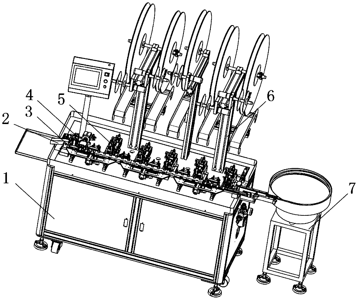 Hole cleaning and threading device used during machining of titanium alloy connector for aeronautic equipment