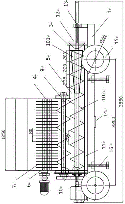 Novel crushing and dehydrating feed processing equipment