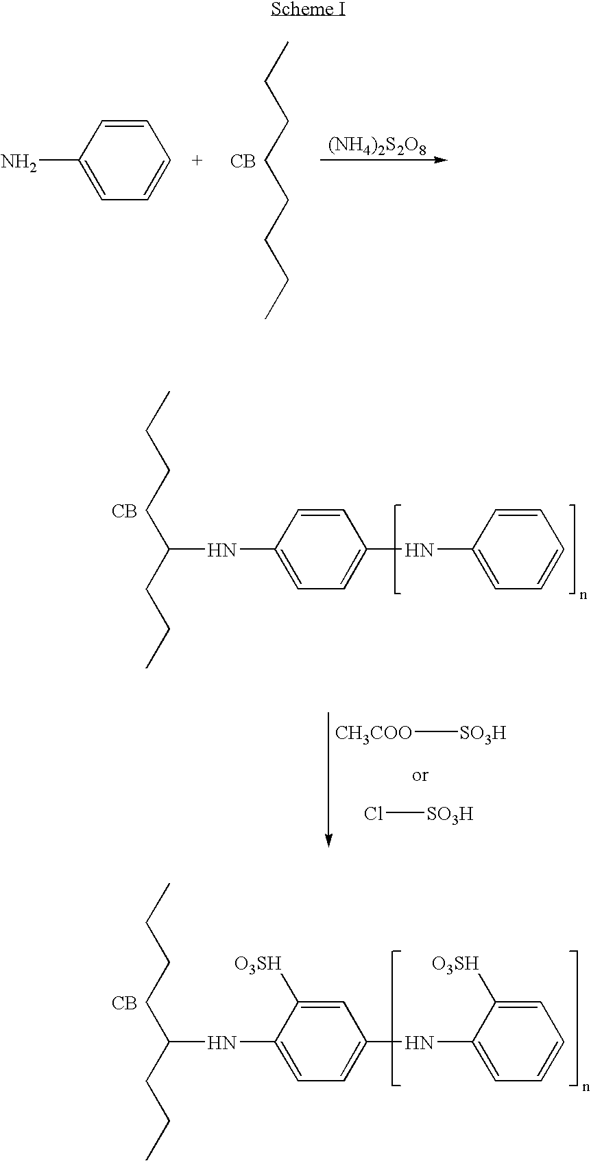 Sulfonated conducting polymer-grafted carbon material for fuel cell applications