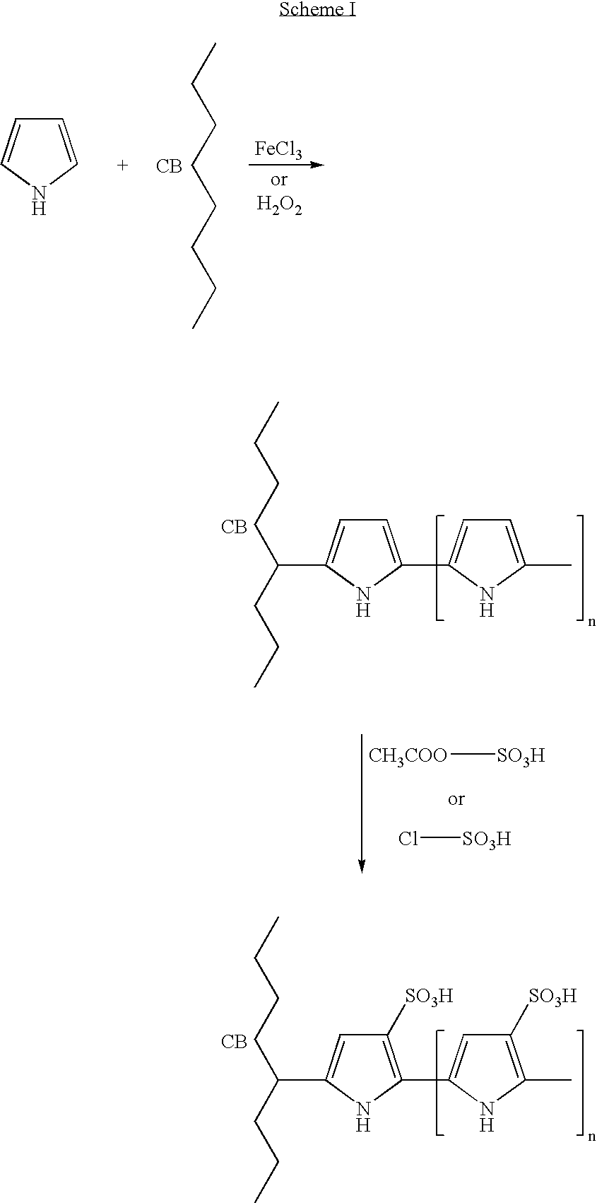 Sulfonated conducting polymer-grafted carbon material for fuel cell applications