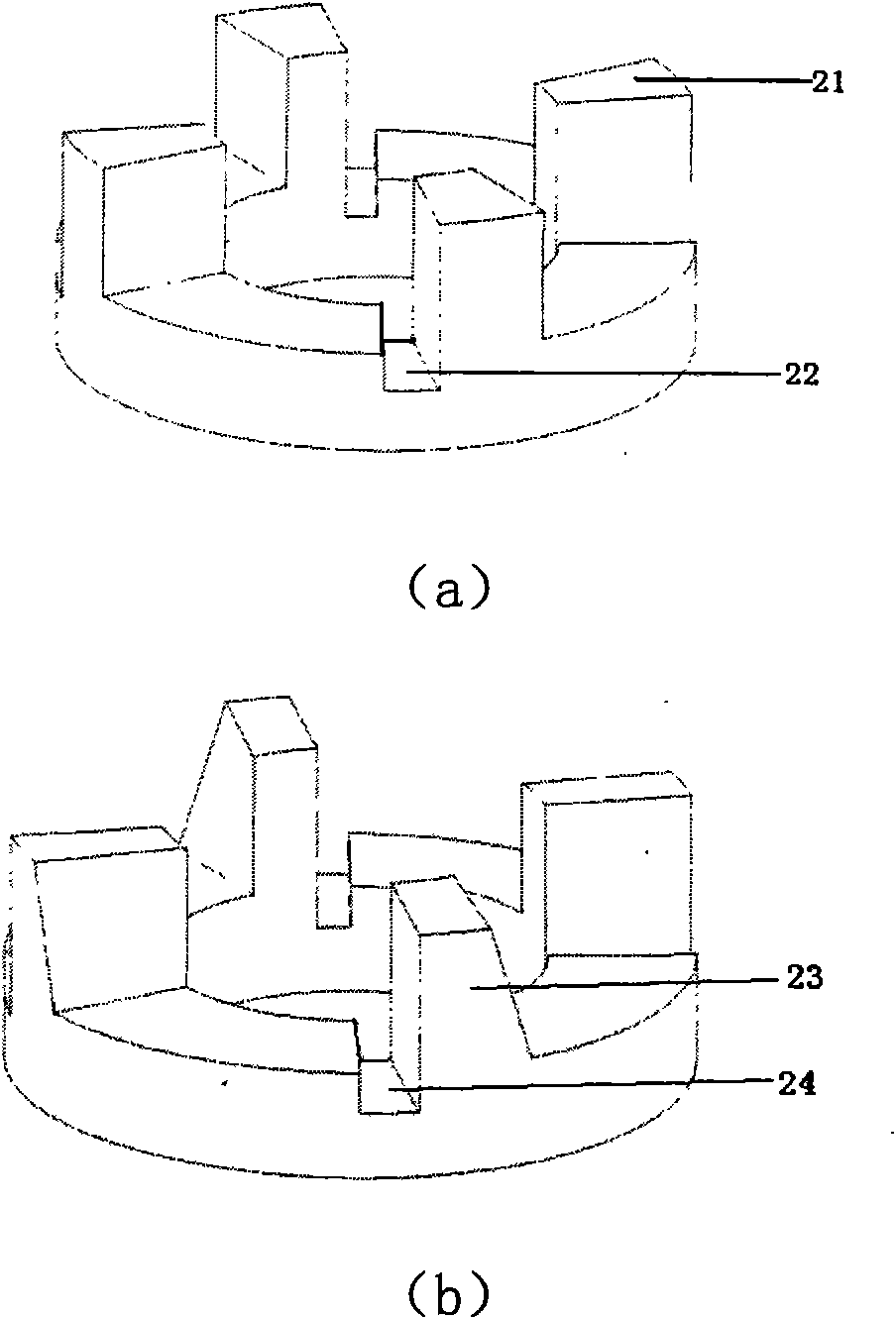 Protrudent toothed belt groove longitudinal bending mode conversion dual-rotor ultrasonic motor