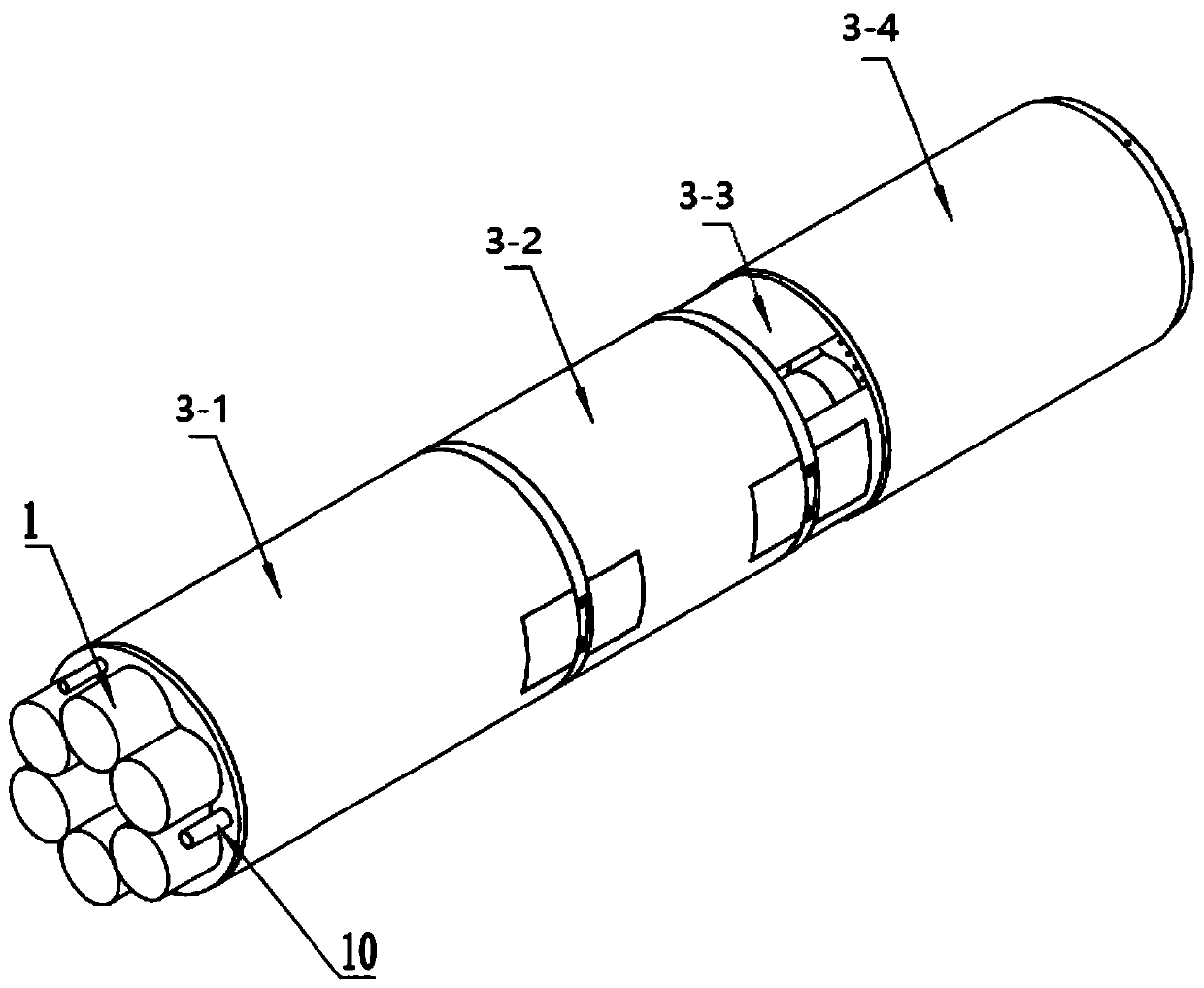 Bullet throwing and separating device and method for precision guided fire extinguishing bomb