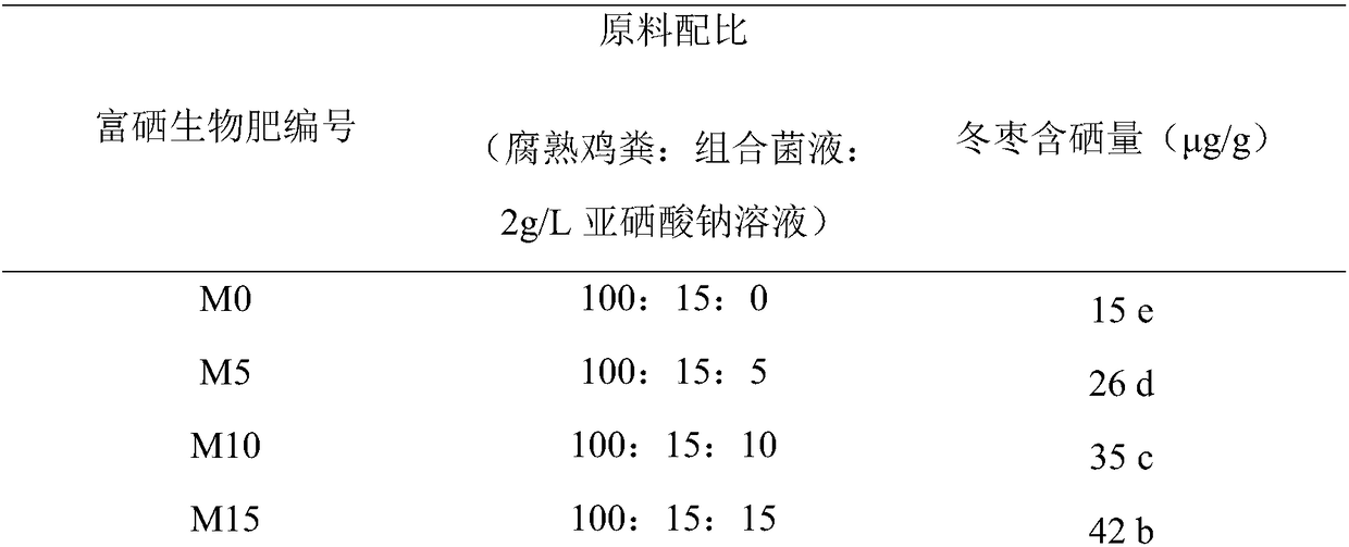 Selenium-enriched bio-organic fertilizer special for winter jujubes and preparation method and application method thereof