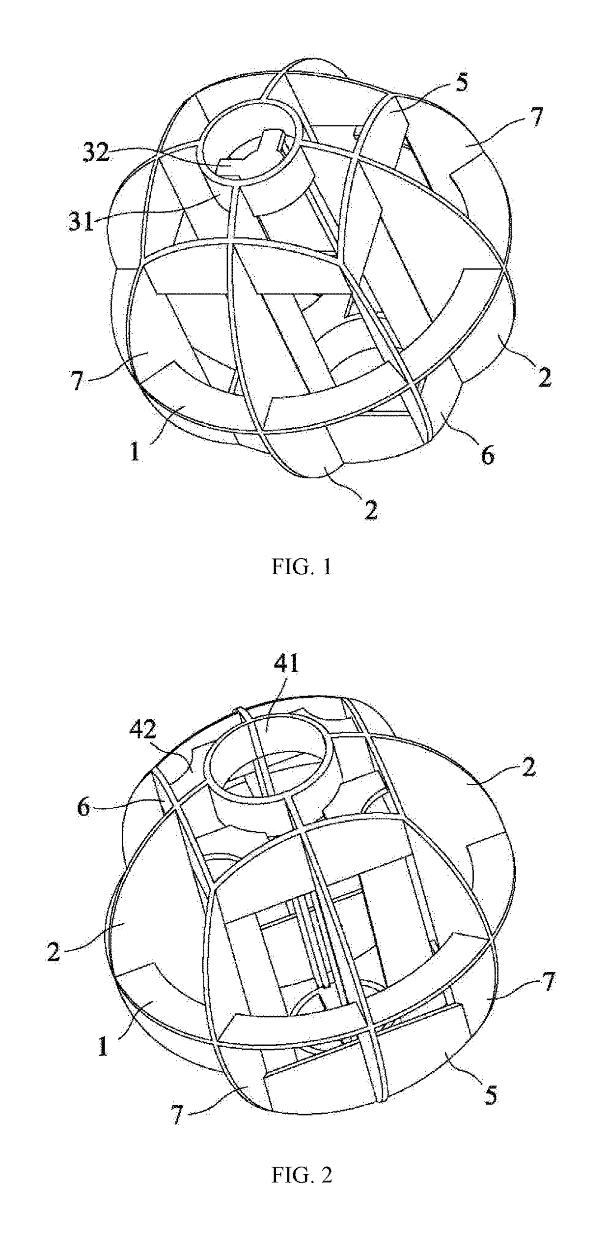 Non-metallic anti-explosion ball